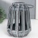 Ceramics candlestick for 1 candle "Lantern with cuts" Gray 19x14x14 cm