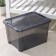 Storage container with a KIP lid, 15.5 l, 37.5 × 28.5 × 23 cm, black color is transparent