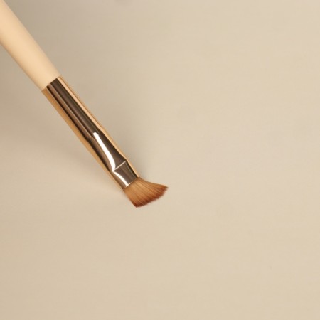 A set of makeup brushes "France", 7 items, on a button, beige/pink color-6