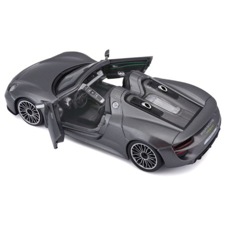 BBURAGO Porsche 918 SPYDER, DIE-CAST, 1:24, opening doors, gray gray.-7