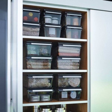 A container for a refrigerator or a closet with a lid, 32.5x20.5x10 cm, acrylic, black-3