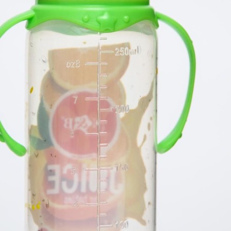 A bottle of feeding "Orange juice", classic throat, 250 ml., 0 months, cylinder, with handles-6