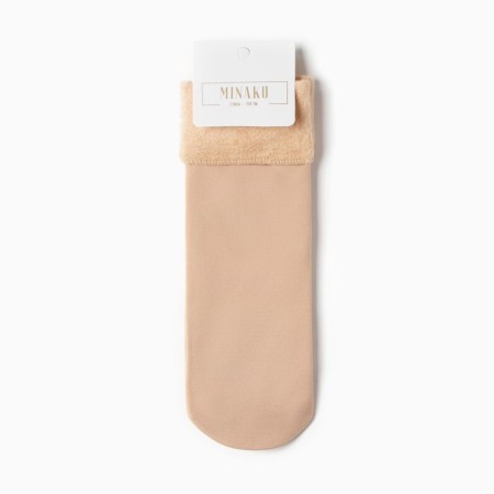Women's socks Minaku with combing, Beige color, size 36-39 (23-25 ​​cm)-2