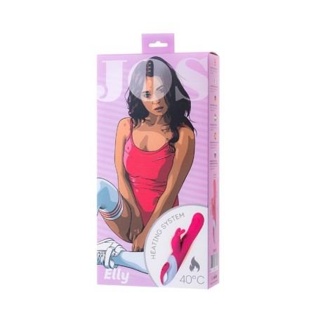 A vibrator with a clitoral stimulant Jos Elly, heated, pink, 21.5 cm-3