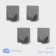 Savanna Velcro hook "Square", 4 pcs, metal