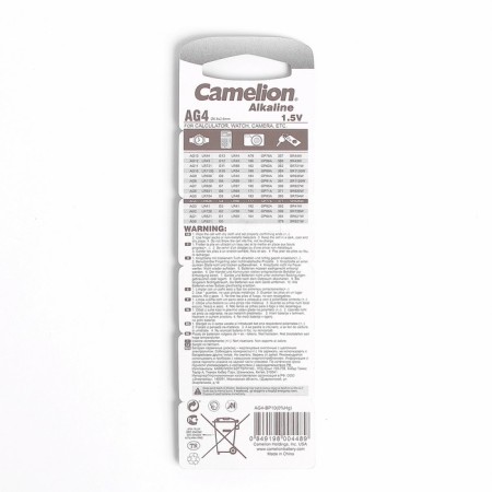 Battery Alkalin Camelion Mercury Free, AG4 (377, LR626) -10BL, 1.5V, blister, 10 pcs.-1