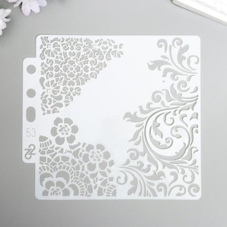 Stencil plastic "Flower ornaments" 13x14 cm