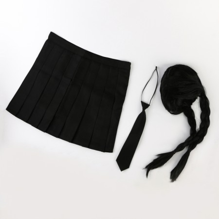 Carnival set "Gothic girl", p. Xxs, wig, skirt, tie-7
