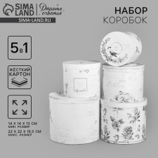 Set of boxes 5 in 1, gift packaging, “Shebbi”, 13 x 14–19.5 x 22 cm