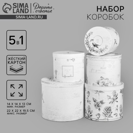 Set of boxes 5 in 1, gift packaging, “Shebbi”, 13 x 14–19.5 x 22 cm