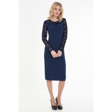 Female dress, size 44, blue color-1