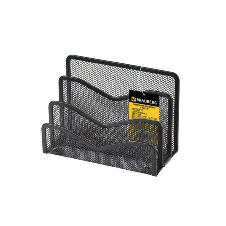 Porter Sorter, 3 departments, Brauberg Germanium, metal, black-1