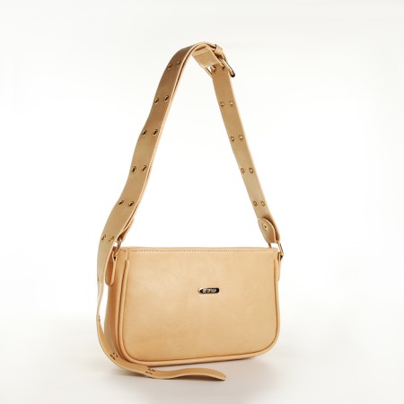 Female bag, baguette, on lightning, beige color-3