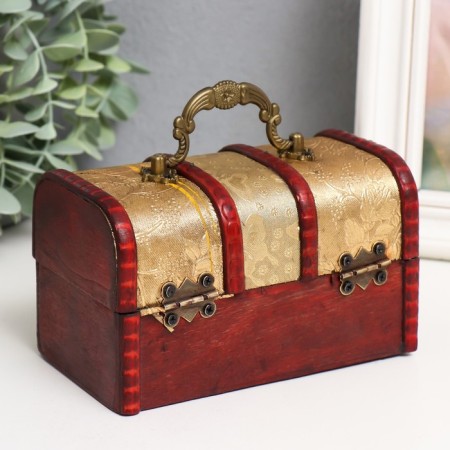 Casket wood chest with a “bindweed handle” gold 8.4x14.5x8.7 cm-3
