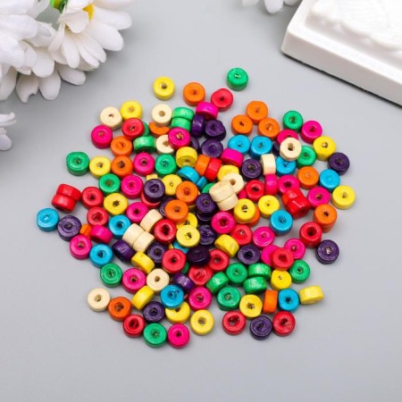 Beads for creativity tree "Flat round multi -colored" set 20 grams 0.6x0.3 cm