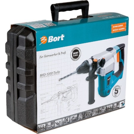 Perforator Bort BHD 1000-Turbo, 800 watts, SDS+, 3.5 J, 3 modes, 900 rpm, 4800 beats/min-4
