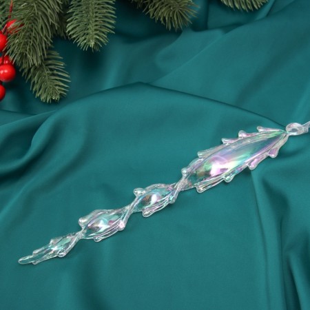 Christmas tree decoration "curled icicle" 22x3.5 cm, transparent-1
