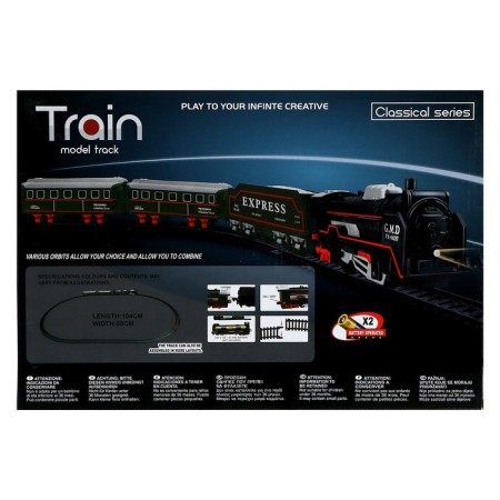 Classic railway, works from batteries, train and 4 cars in the kit-12