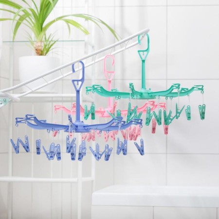 Sushilka for linen suspended share, 41 × 41 cm, 16 clothespins, color mix-2