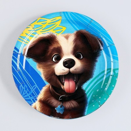 Disposable paper plate "puppy", 18 cm-1