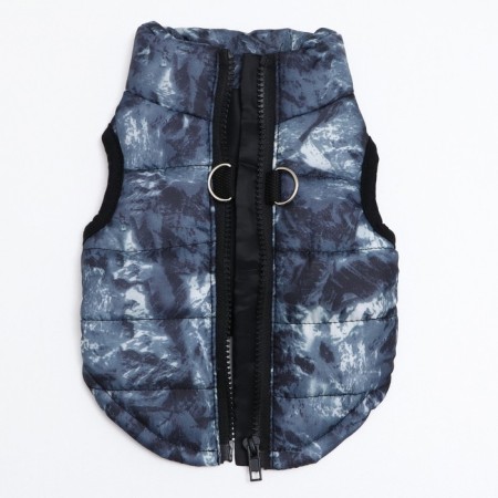 A jacket for dogs with a zipper "Primes", size S, blue (DS 27, Osh 26, OG 38 cm)-5