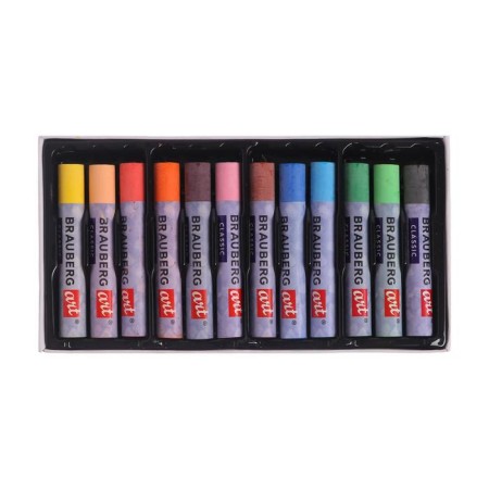 Oil pastel 12 colors, Brauberg Art Classic, thickened-2