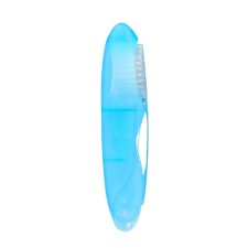 Folding toothbrush in individual packaging, 1 piece, medium hardness, blue