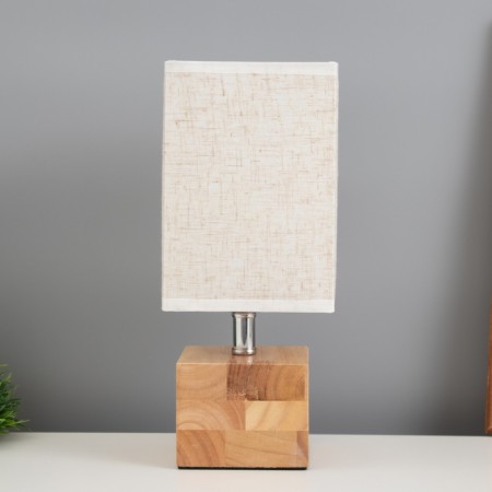 Table lamp "Cube" 1x40W E27 Light wood 11.5x11.5x27cm-4