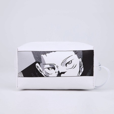 Cosmetic bag with a lightning, with a pen, white color-1