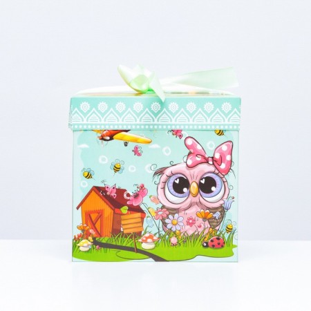 Self -assembly box "Children's" owl 15x15x15 cm-1