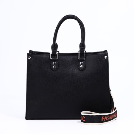 Bag Female Tout with zipper, black color-1