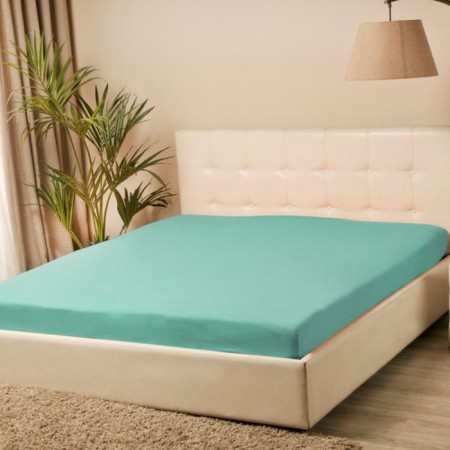 Blueberry on the elastic band "Coupe-kupa", 180x200x20 cm, turquoise, knitwear-1