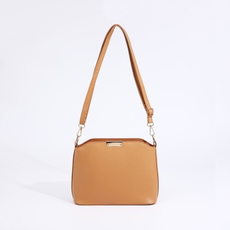 Cross-Bodi Bag on a zipper, beige color