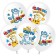Latex ball 12 "Buba", white, pastel, 1 tbsp., 5 pcs., Mix