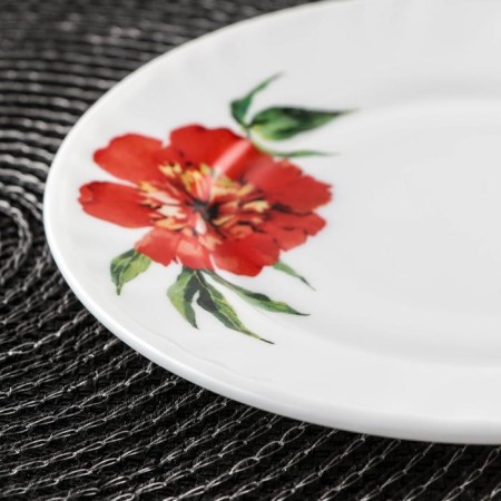 Desser plate "velvet rose", d = 15 cm, glass ceramic, white color-1