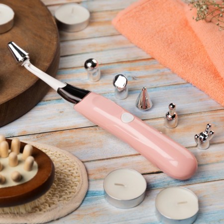 Luazon LEM-43 massage, for the face, 6 nozzles, from 2*AAA (not in set.), Pink-1