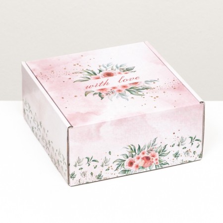 Self -charged box, without a window "With Love" 19 x 19 x 9 cm
