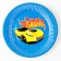 Disposable paper plate "Happy birthday" racer, 18 cm