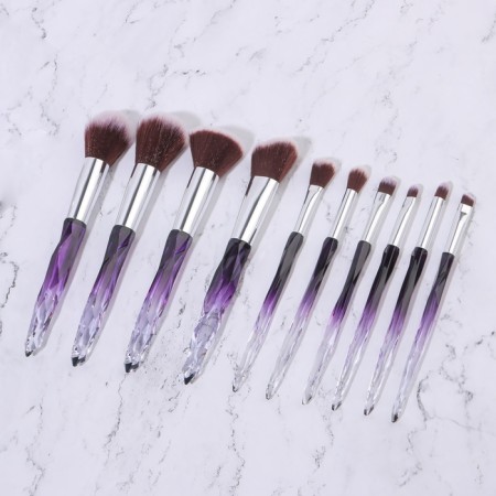 A set of makeup brushes "Luminous", 10 objects, PVC - cover, black/purple color-9