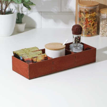 Organizer wooden for tea and kitchen utensils, 33 × 12 × 6 cm, mocko color-1