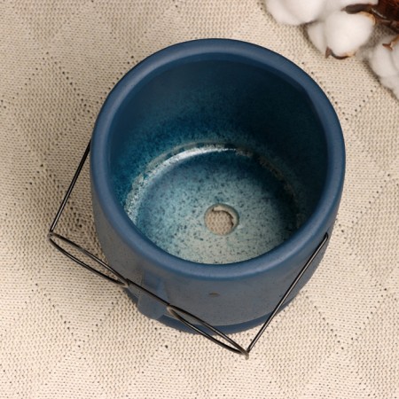 Kashpo "The pot that survived" 14x14x13cm, blue-4