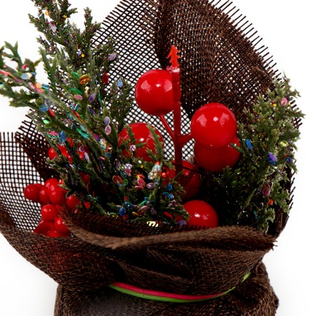 New Year's composition "Frigs with mountain ash and cones" 12 × 12 × 18 cm-2