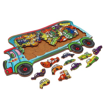 Puzzle-heading "Truck with cars"-1