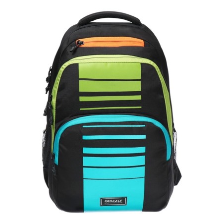 Youth backpack 45 x 32 x 23 cm, Grizzly "Sport", ergonomic back, laptop department, black-2