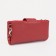 Women's wallet on a button, with a pen, red color