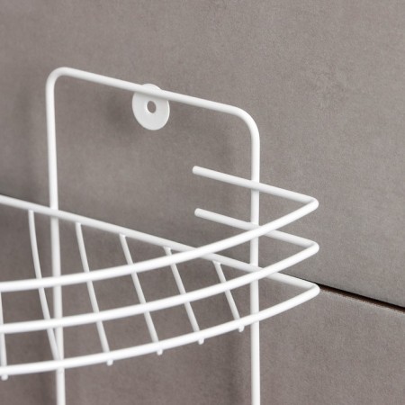 The bathroom shelf is angular 2-tier, 19 × 30 cm, white color-3