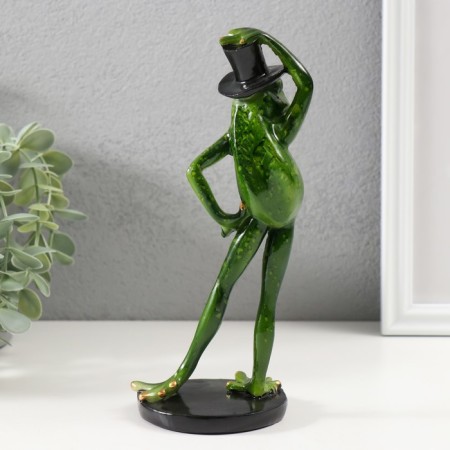 Souvenir Polystone "Frog in a cylinder hat" 20.5x8x8.5 cm-2