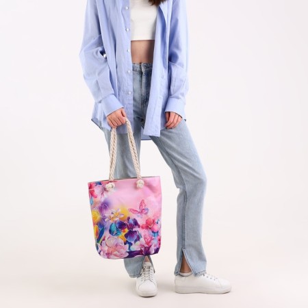 Bag Women's Beach "Flowers", 35x40 cm-12