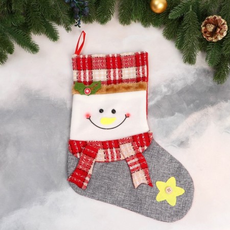 A toe for gifts "Snowman with ruddy cheeks" 25x36 cm, gray-1