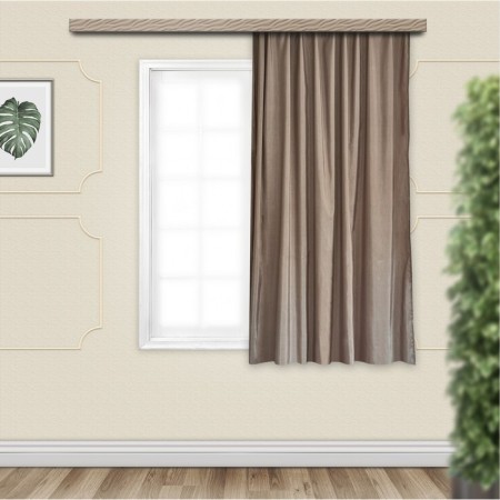 Curtain curtain for the kitchen Witerra Bamboo 135x180 cm, brown, jacquard, PE100%